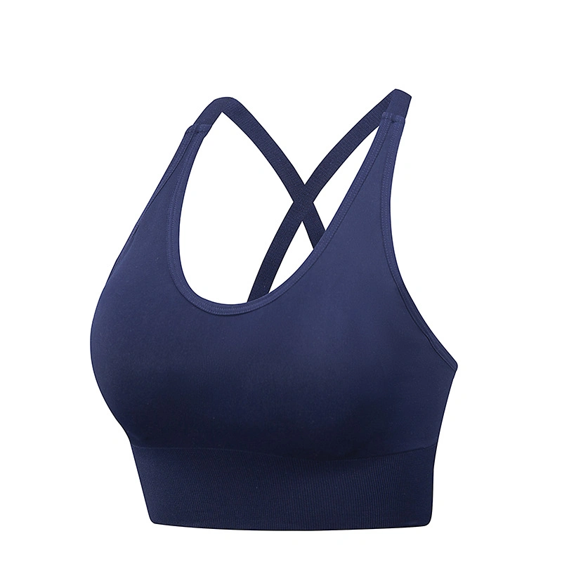 Sexy Ladies Fashion Comfortable Sport Seamless Crossing Strap Women Bra